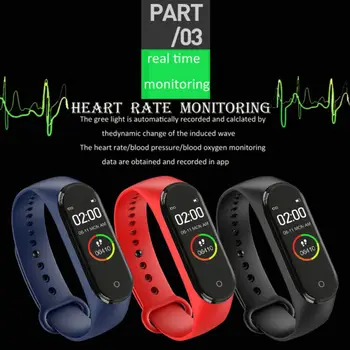 M4 akıllı bilezik dijital saat İle Erkekler Kadınlar İçin Kalp Hızı İzleme Koşu Pedometre Kalori Sayacı Sağlık Spor İzci