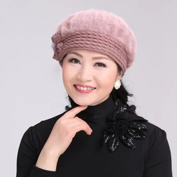 MAERSHEI Yeni Varış Zarif Kadın örgü şapkalar Tavşan Kürk Kap Sonbahar Kış Bereliler Bayanlar Kadın Moda Skullies Bere Şapka