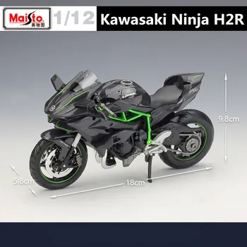 Maisto 1: 12 Kawasaki Ninja H2R Alaşım Yarış Motosiklet Modeli Simülasyon Diecast Metal Sokak Motosiklet Modeli Çocuk Oyuncak Hediye
