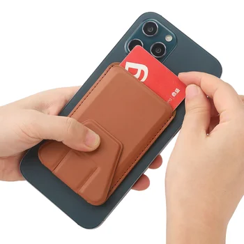 Manyetik Kart Çantası Cüzdan Kılıf Magsafing Durumda silika jel kart Çantası gizlemek standı iPhone 12 Pro Max Mini