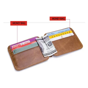 Marka İş Kredi kart çantası Vintage Para Klip Hakiki Deri kimlik kartı tutucu bozuk para cüzdanı Kadınlar Çok Fonksiyonlu Kart Cepler