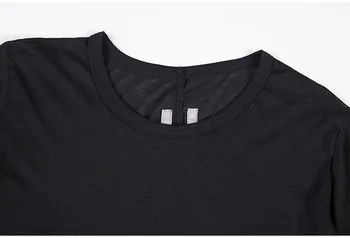 Marka RO Sıkıntılı Büyük Boy T-shirt Trend KOYU Tarzı Streetwear Unisex T-Shirt Kırpma Üst erkek giyim