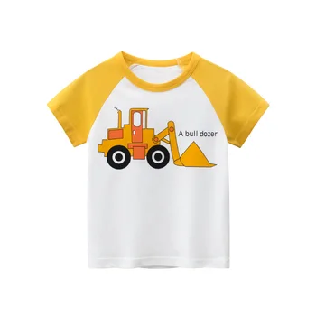 Marka çocuk giyim 2023 Yaz Yeni Kore Tarzı çocuk kısa kollu tişörtler Bebek Giysileri Pamuk Karikatür Sevimli Üst