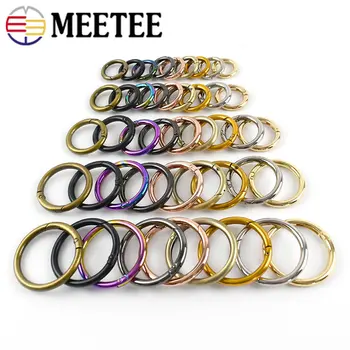 Meetee 10/50 Adet 16/20/25/32/38 / 50mm Metal Bahar O Ring Açılabilir Anahtarlık çanta kemeri Kayış Zincir Tokaları Yapış Toka Deri El Sanatları