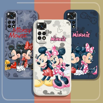 Mickey ve Minnie Aşk telefon kılıfı Xiaomi Redmi İçin Not 11 11S 10 10S 9 9S 9T 8 8T 7 5 Pro Artı Sıvı Halat Şeker Kapak Fundas