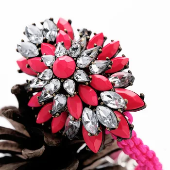 Mimiyagu trendy el yapımı halat kristal çiçek bilezik kadınlar için parti takı