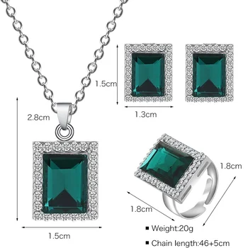 MINHIN Lüks Gelin Takı Setleri Kadınlar için Charms Kristal Geometrik Kolye 3 adet Düğün Setleri