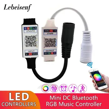 Mini Bluetooth LED müzik denetleyicisi DC güç 5-24V 144W 6A akıllı telefon uygulaması Zamanlama Müzik modu RGB 5050 2835 renkli ışık çubuğu