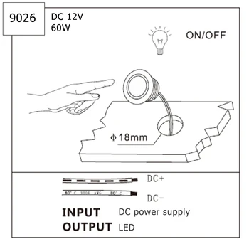 Mini DC12V Dokunmatik Sensör Anahtarı LED şerit lamba Dolap Dedektörü Anahtarı düğmesi otomatik akıllı Ev ışık banyo koridor
