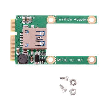 Mini PCI-E USB3. 0 Genişleme Adaptörü Kartı Dizüstü PCI Express PCIe USB 3.0 Dönüştürücü Yükseltici Kart Adaptörü Vidalı Bağlantı Parçaları