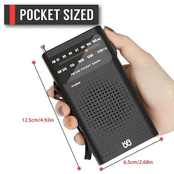 Mini Radyo Taşınabilir AM/FM Çift Bant Stereo Hava Cep Radyo Alıcısı yürüyüş batonu Kamp