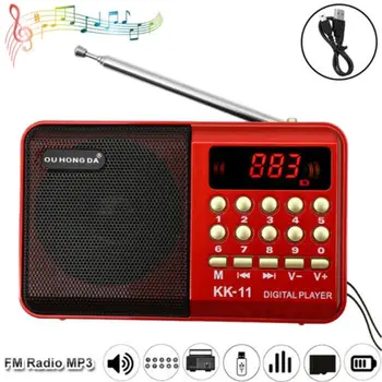 Mini Taşınabilir Radyo El Şarj Edilebilir Dijital FM TF USB Çok fonksiyonlu Cihazlar Hoparlör Çalar Malzemeleri Kaydedici MP3 N0J5