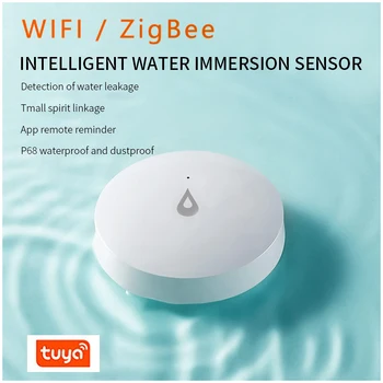Mini ZigBee 3.0 Tuya su kaçağı dedektörü Sel Sensörü Su Deposu Tam Su Bağlantı Akıllı Ev Güvenlik Alarm Desteği Akıllı Yaşam