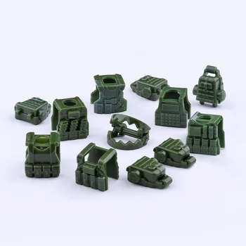 MOC Zırh Taktik Yelek Göğüs Plakası Silahlar Brinquedos Uyumlu Playmobil Askeri Rakamlar Yapı Taşı Orijinal Mini Oyuncaklar