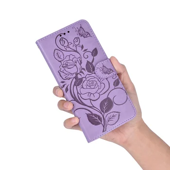 Moda 3D Çiçek Kapak deri cüzdan telefon motorola kılıfı Moto E7 telefon standı fonksiyonu kapak kart yuvası ile