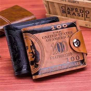 Moda Erkek Cüzdan Dolar Desen kart tutucu Nakit Debriyaj cüzdan Moda Kısa pu deri cüzdan bozuk para cüzdanı 2 Renk