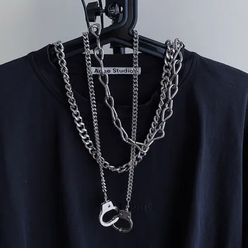 Moda hip hop kolye erkekler ve kadınlar sokak aksesuarları basit kişilik severler serin kazak zinciri sıcak satış