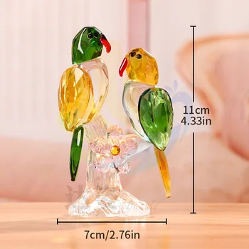 Moda K9 Kristal Cam Papağan Figürleri Paperweight Kristal Zanaat Minyatür Hayvan Kuş Heykelcik Ev Festivali Dekorasyon