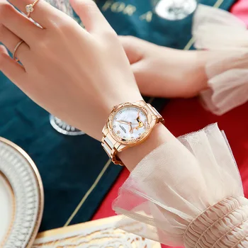 Moda Kadın mekanik saatler Seramik Çelik Kayış Lüks Arama Otomatik Bayanlar Kol Saatleri Hediye Reloj Mujer
