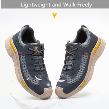 Moda koruyucu iş ayakkabısı anti smashing iş ayakkabısı erkekler için anti-stab iş çizmeleri güvenlik çelik burunlu ayakkabı erkekler güvenlik ayakkabıları