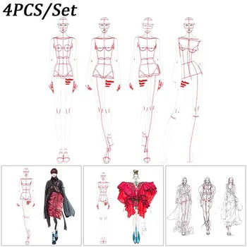 Moda Kumaş İşleme Çizim Cetvel Dikiş Modeli Çizim Şablonu Modeli Kadın Giyim Tasarım Cetveller