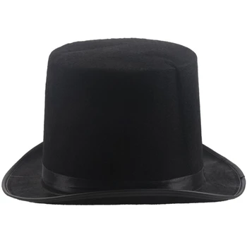 Moda Siyah silindir şapka Büyücü Kap Yetişkin Çocuk Cosplay Kap Tatil Parti Cadılar Bayramı silindir şapka Kostüm Performans Parti Gösterisi Sahne