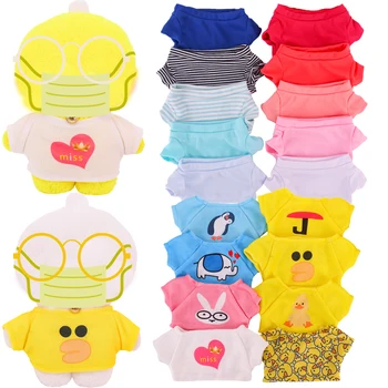 Moda tişört Üst Giyim 30 Cm Mini Sarı Ördek Bebek lalafanfan Giysi Aksesuarları çocuk Oyuncakları Kız Doğum Günü Hediyeleri