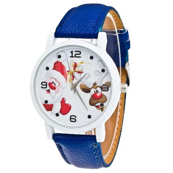 Moda Çocuk Saatler Kız Erkek Kadın quartz saat Karikatür Santa Elk Silikon Çocuk İzle Renkli Kayış Saat noel hediyesi