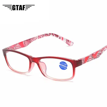 Moda Şeffaf okuma gözlüğü Erkekler ve Kadınlar Evrensel Çiçek Baskılı Gözlük Anti Blue-ray okuma gözlüğü + 1.0 İla 4.0