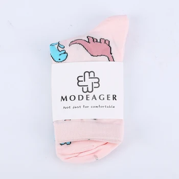 Modeager moda rahat Pembe renk Sevimli Hayvan Dinozor Çorap Kadınlar Bayanlar için Harajuku Komik Japonya Kawaii Kadın Çorap