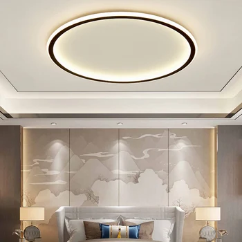 Modern basit Ultra ince tavan ışıkları oturma odası yatak odası için kapalı yuvarlak tavan lambaları fikstür yüzeye Monte Avizeler lamba