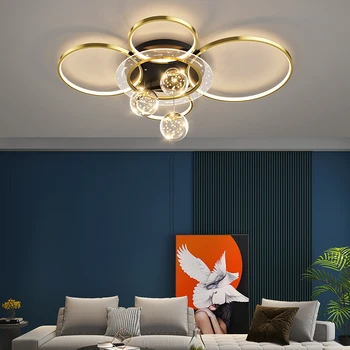 Modern LED tavan ışıkları lüks fikstür altın tavan lambası oturma yemek odası yatak odası dekoratif fuaye armatür parlaklık dekor