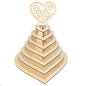 Mr & Mrs / Seni Seviyorum Ahşap Çikolata Şeker Ekran Standı Kalp Düğün Centerpiece Tutucu DIY Parti Dekorasyon
