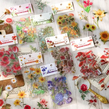 Mr. kağıt 8 Stilleri Estetik Bitki Etiket Paketi Yaratıcı Vintage El Hesabı DIY Dekoratif Malzeme Kırtasiye Çıkartmalar