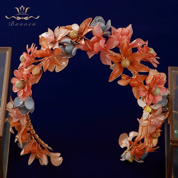 Muhteşem Çiçek Kız Çiçek Tiaras Taçlar Headpieces Düğün Kafa Balo Bantlar Gelinler saç aksesuarları