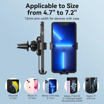 Mukavele Araç Telefonu Tutucu iPhone 14 12 13 Pro Xiaomi Hava Firar Araç Telefonu Standı için Otomatik Havalandırma Dağı Yerçekimi Tutucu Standı