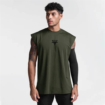 Muscleguys Spor giyim Yaz spor kolsuz tişört Erkekler Hızlı kuru Vücut Geliştirme Yelek Koşu Egzersiz Eğitimi Gevşek Kolsuz Gömlek