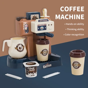 Mutfak oyuncak seti Kız Oyuncaklar Çocuklar Kahve Makinesi Simülasyon Gıda Kek Oyna Pretend Alışveriş yazarkasa Oyuncaklar Çocuklar İçin Hediye