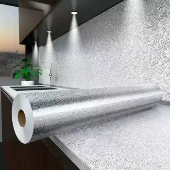 Mutfak su geçirmez ve yağ geçirmez etiket kendinden yapışkanlı duvar kağıdı dolabı soba yüksek sıcaklık mermer etiket duvar kağıtları
