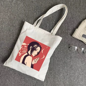 Nana Alışveriş Çantası Japon Anime Tote Tuval omuzdan askili çanta Kadınlar Kullanımlık Alışveriş ve Diğer Çanta Kızlar için Tuval Crossbody