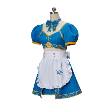 Nefes Vahşi Oyun Prenses Hyrule Cosplay Kostüm Legend Savaşçı Elbise kadın Hizmetçi Etek Önlük