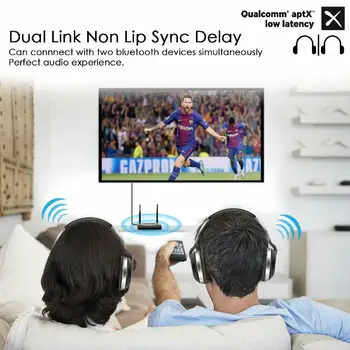 NFC 262ft / 80 m Uzun Menzilli Bluetooth 5.0 Verici alıcı 3in1 Müzik Ses Adaptörü Düşük Gecikme aptX HD Spdıf RCA AUX 3.5 mm