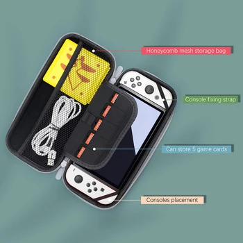 Nintendo Anahtarı için OLED saklama çantası 9H Temperli Cam koruyucu film Oyun Kartı Durumda PC Kristal Sert Kabuk Başparmak Kavrama Kapakları