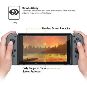 Nintendo Anahtarı için Yüksek Kaliteli Paket Ultra net Kristal Berraklık Cam Nintendo Anahtarı İçin Temperli Cam Ekran Koruyucu