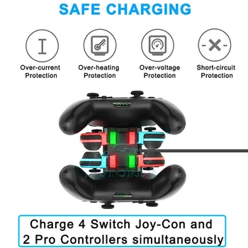 Nintendo Nintendo Anahtarı Aksesuarları Şarj Nintendoswitch 4 Joycon 2 Pro Denetleyici şarj standı İstasyonu Nintendo Anahtarı için
