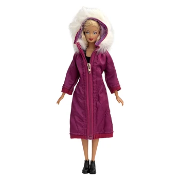 NK Resmi 1 Adet Kış Sıcak Giyim Uzun Ceket barbie bebek Kıyafet Giysileri Parka 1/6 BJD Bebek Ceket 1: 6 Bebek Aksesuarları