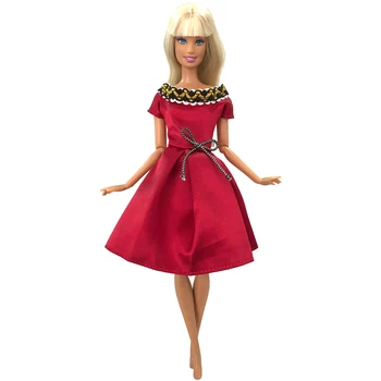 NK Resmi Moda Kırmızı Elbise barbie bebek 1/6 Kıyafet gündelik giyim Giyim El Yapımı Etek Aksesuarları Elbise DIY Dollhouse
