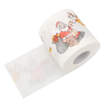 Noel Desen Serisi Rulo Kağıt Noel Süslemeleri Baskılar Sevimli Tuvalet Kağıdı Noel Süslemeleri Ev İçin
