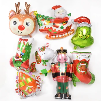 Noel Folyo Balonlar Noel Baba Balon Kardan Adam Globos Noel Geyik Penguen Balon Noel Süslemeleri Ev için Yeni Yıl