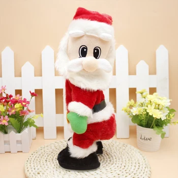 Noel Noel Baba Bebek Şarkı Twerking Çocuk Plastik Şekil Oyuncak Dekor Wiggle Kalça Yeni Yıl Sevimli Ayakta